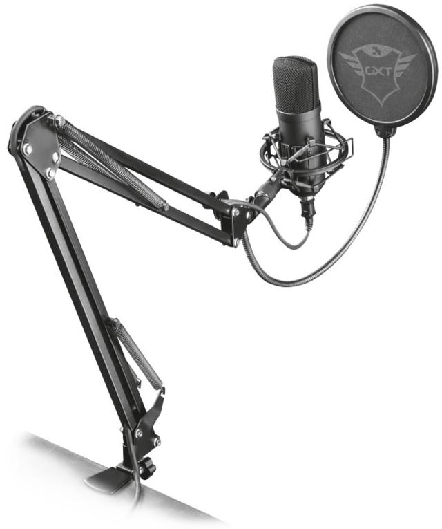 Microphone USB Trust GXT 252+ Emita Plus 22400 – Directivité Cardioïde, Filtre Anti-Pop