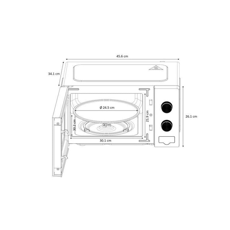 Micro ondes OCEANIC MO20B11 45 4 x H26 1 x P32 6 cm - vue 4