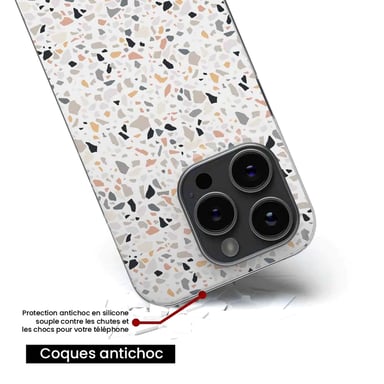 Coque en silicone - Compatible pour Google Pixel 8 Pro - design terrazzo color