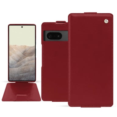 Housse cuir Google Pixel 7 -  - Rouge - Cuir lisse