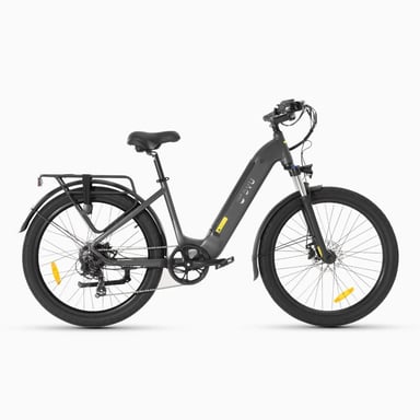 Bicicleta Eléctrica DYU C1 26'' - Motor 250W Batería 36V10Ah Alcance 60KM Frenos de Disco Azul-gris