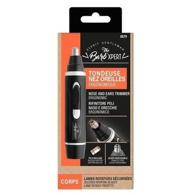 Tondeuse sans fil nez et oreilles FRANCK PROVOST Barb'XPERT 0579 lames rotatives sécurisées acier inox Noir et gris