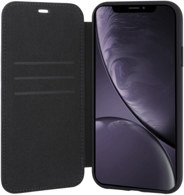 Guscio in vera pelle traforata BMW per Apple iPhone XR, nero