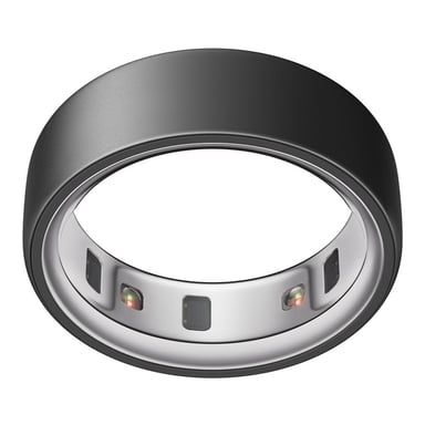 Bague connectée Oura Oura Ring (génération 4) profil large plat, capteurs optiques et électrodes Taille 11 gris foncé
