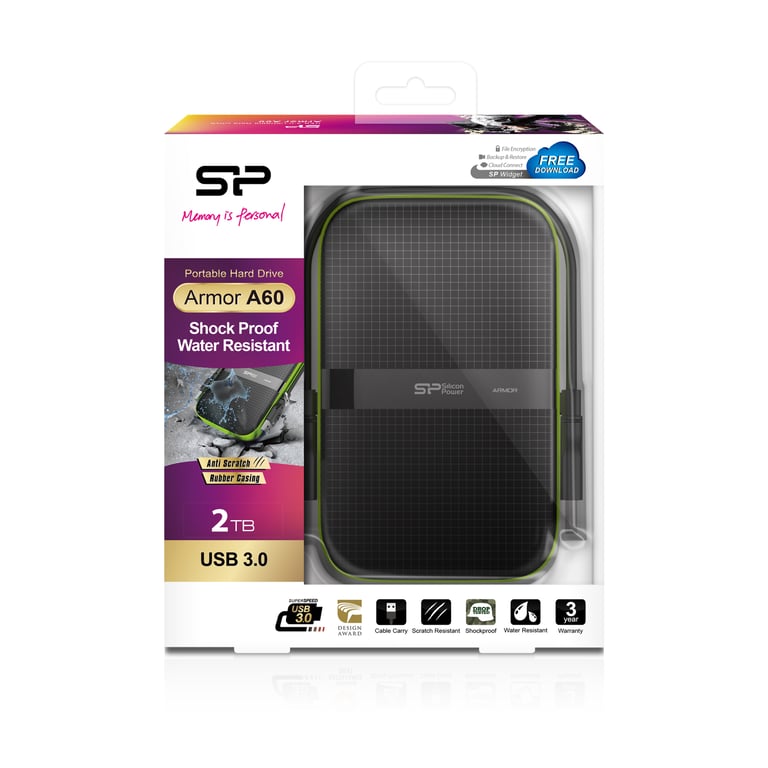 Silicon Power Armor A60 disque dur externe 2.5 USB Type A 2.03.2 Gen 1 3.1 Gen 1 Neuf - vue 2