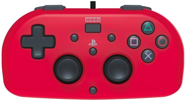 Hori Mini Manette Filaire Rouge Pour PS4 - Licence Officielle Sony