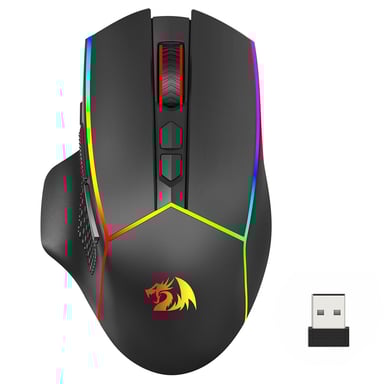 Souris de Jeu Tri-mode Redragon M814RGB-PRO – 2.4G/Sans Fil/Filaire, 8000 DPI, Ergonomique avec Boutons de Tir Rapide
