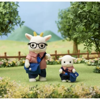 Figurines miniatures - La famille Chevre - 4 personnages articulés et habillés avec soin