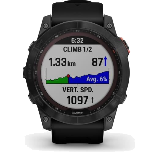 Montre GPS connectée - GARMIN - F?nix 7X Solar - Gris avec bracelet noir