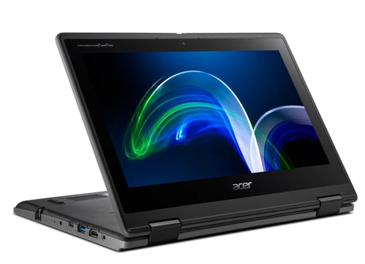 Acer TravelMate Spin B3 TMB311R-32-C7HQ Intel® Celeron® N5100 Hybrid (2-in-1) 29,5 cm (11,6'') HD touchscreen 4 GB DDR4-SDRAM 64 GB SSD Wi-Fi 6 (802.11ax) Windows 11 Pro Education Nero