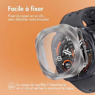 imoshion Coque rigide à couverture complète pour Samsung Galaxy Watch Ultra 2 (2026) - Titanium Gray