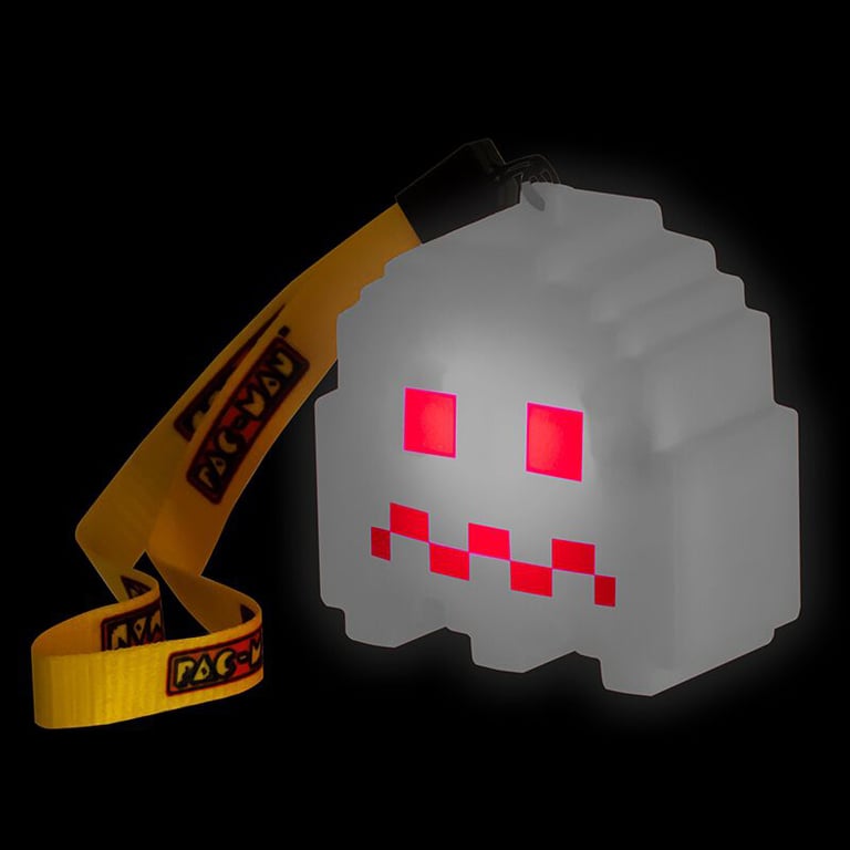 Fantome Pac-Man Asustado Blanco 6cm Bigben Audio Luz LED con correa de muñeca