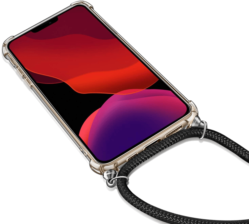 Coque avec Cordon pour IPHONE 13 Pro Max Silicone Airbags Transparente