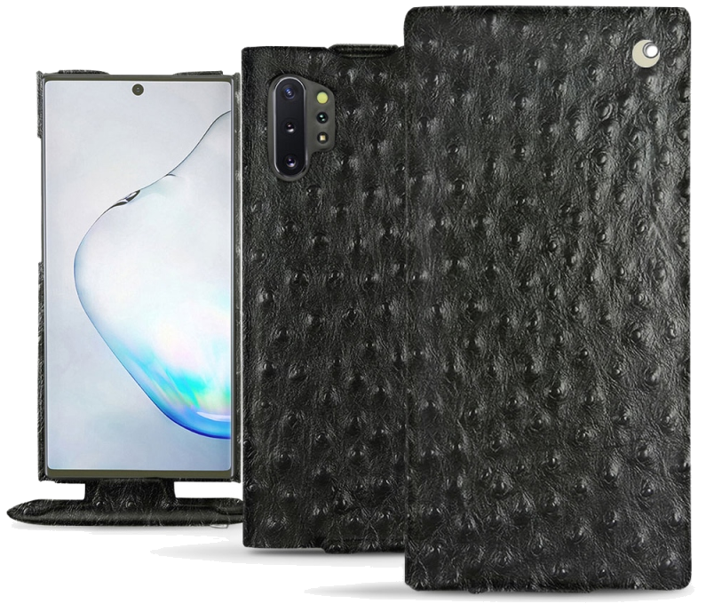 Housse cuir Samsung Galaxy Note10+ - Rabat verticalNoir