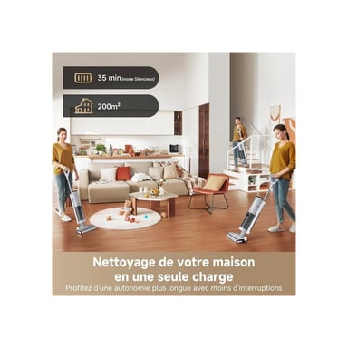 Aspirateur balai Dreame G10 Pro Wet & Dry sans sac 16 000 Pa avec auto-nettoyage de serpillère Blanc