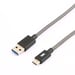 WE Cavo da USB-C a USB intrecciato da 1 m per Samsung S8/S9/S10, MacBook Pro, Google Pixel/Chromebook, Huawei P20/P30 Xiaomi - nero