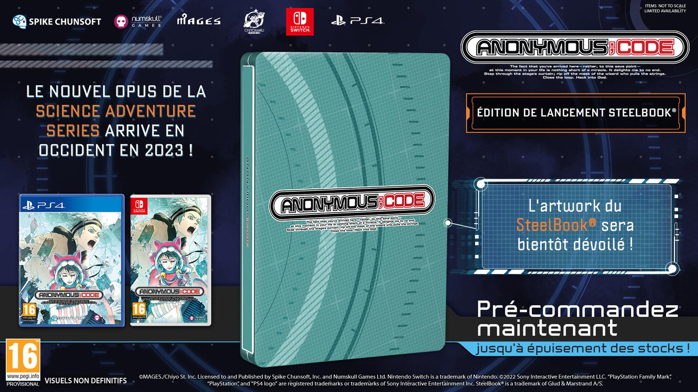 Anonymous Code SteelBook Launch Edition Nintendo Switch