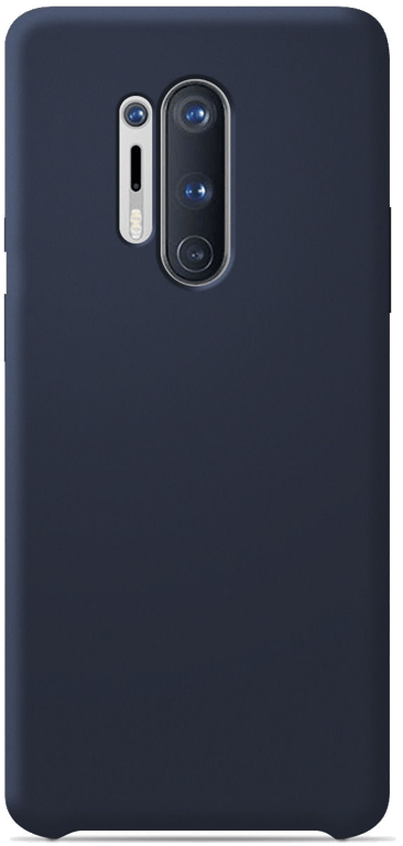 Coque silicone unie compatible Soft Touch Bleu nuit OnePlus 8 Pro