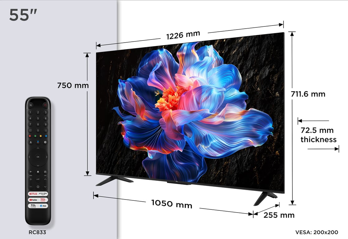 Tv Led 4k 55'' 139.7 Cm 55p6k Tcl - vue 2