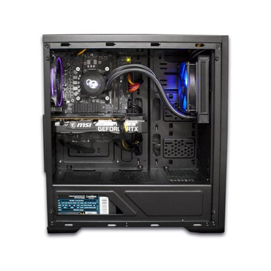 PC completo per videogiocatori - Intel Core i5-12400F, Nvidia RTX 3050, 16 GB di RAM, 2 TB SSD, FDOS, monitor QHD HDR da 27'', tastiera (QWERTY) + cuffie + auricolari + mouse + mouse pad