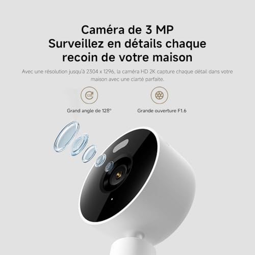 Xiaomi Smart Camera C100 Sphérique Caméra de sécurité IP Intérieure 2304 x 196 pixels Plafond/Mur/Bureau - Neuf