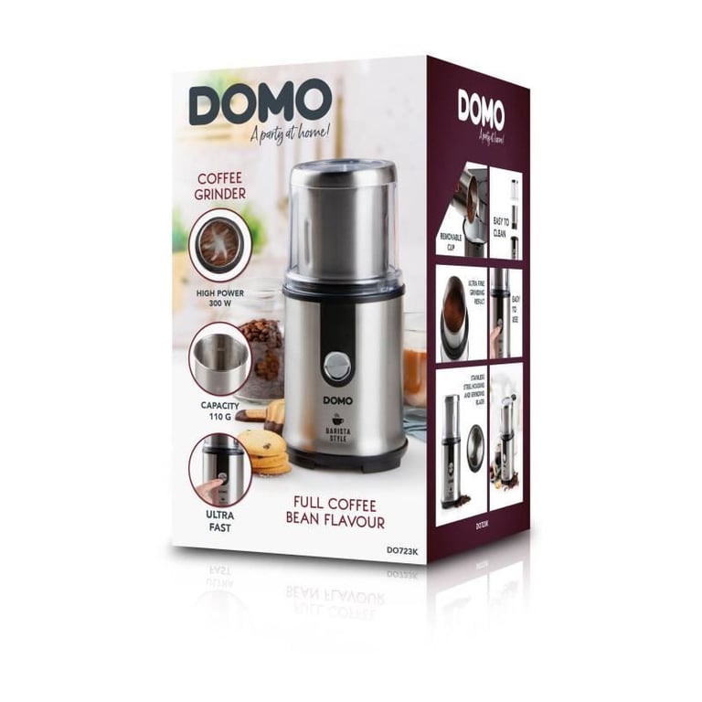 Moulin à café électrique DOMO DO723K Capacité : 110 g Mécanisme broyeur à meules - vue 6