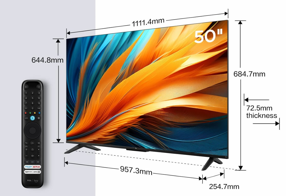 TCL PF650 50PF650 TV 127 cm (50 ) 4K Ultra HD Smart TV Wifi Titane - Neuf