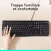 Logitech K120 Corded Keyboard teclado USB ratón incluido AZERTY Francés Negro
