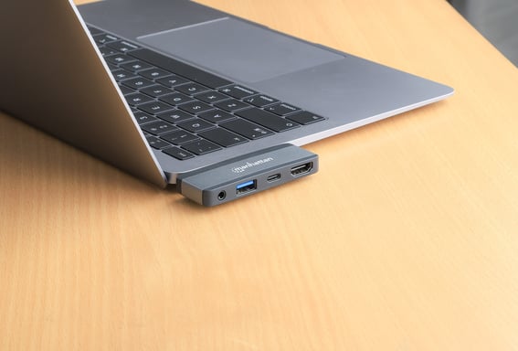 Manhattan 190404 base para portátil y replicador de puertos Alámbrico USB 3.2 Gen 2 (3.1 Gen 2) Type-C Gris