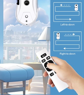 Robot Nettoyeur de Fenêtres LIECTROUX YW610, Busette d'Atomisation 15?m, Aspiration 2800Pa, Torsion Double Disque, 3 Modes & Protection 20min en Cas de Panne