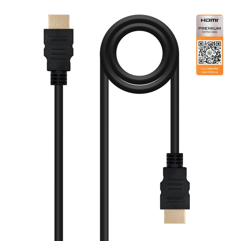Nanocable HDMI V2.0, 1m câble HDMI HDMI Type A (Standard) Noir - Neuf
