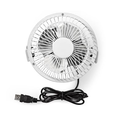 Nedis Mini Ventilador de Mesa 10cm 3W Metal Rotativo 1 Velocidad Blanco