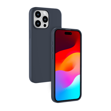 Custodia antiurto in morbido silicone gel per Apple iPhone 15 Pro, blu notte