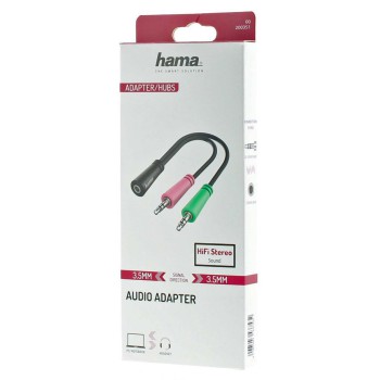 Hama 00200351 câble audio 0,15 m TRS 3,5 mm 2 x 3.5mm Noir