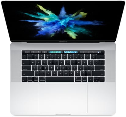MacBook Pro Core i7 (2017) 15.4', 4.1 GHz 256 Go 16 Go AMD Radeon Pro 555, Argent - QWERTY Portugais