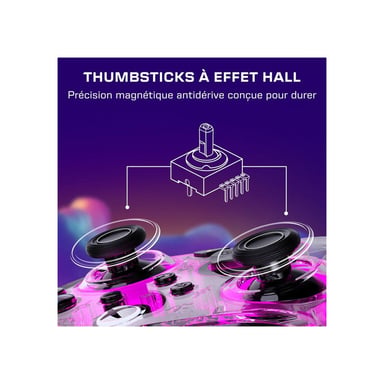 Manette filaire TURTLE BEACH Afterglow RGB Xbox et PC coque transparente USB-C USB 3 m sticks Hall effect double vibration LED multizone