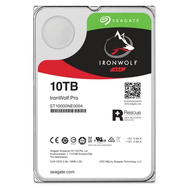 Seagate IronWolf Pro ST10000NT001 disque dur 10 To 7200 tr/min 256 Mo 3.5'' Série ATA III