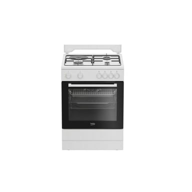 Cuisiniere mixte - BEKO - FBS63121WD - 73L - 4 feux - Induction et gaz