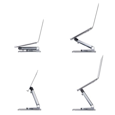 StarTech.com Support Télescopique pour PC Portable, Base Pivotante à 360&deg;, Support Rotatif pour Bureau, Hauteur et Inclinaison Réglables, Poids Max 5kg, Construction en Aluminium, Design Portable