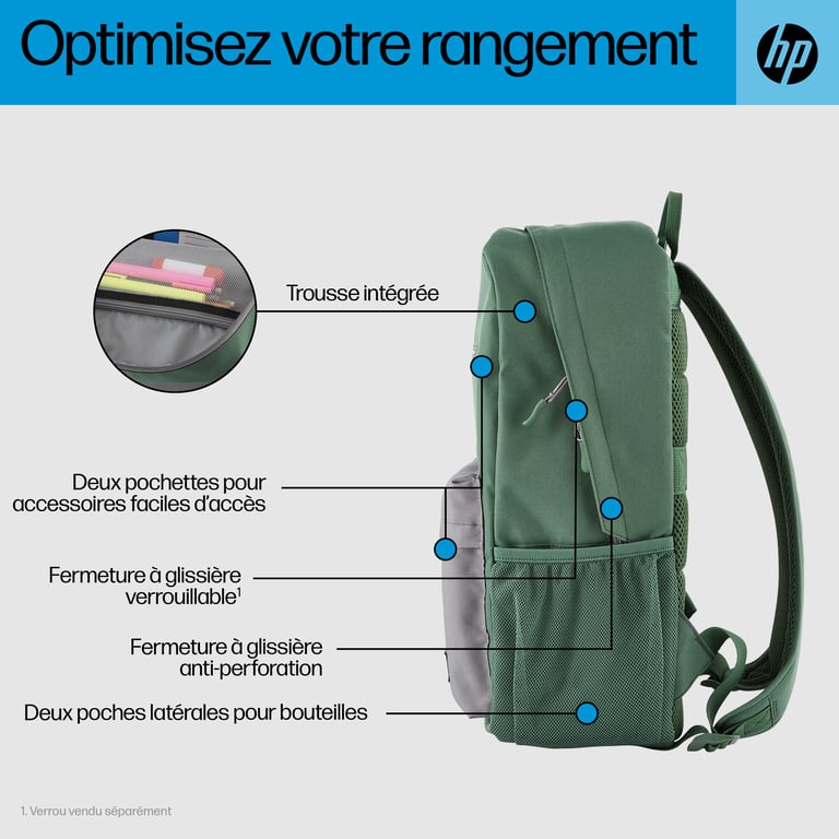 HP Sac à dos Campus (vert) - Neuf