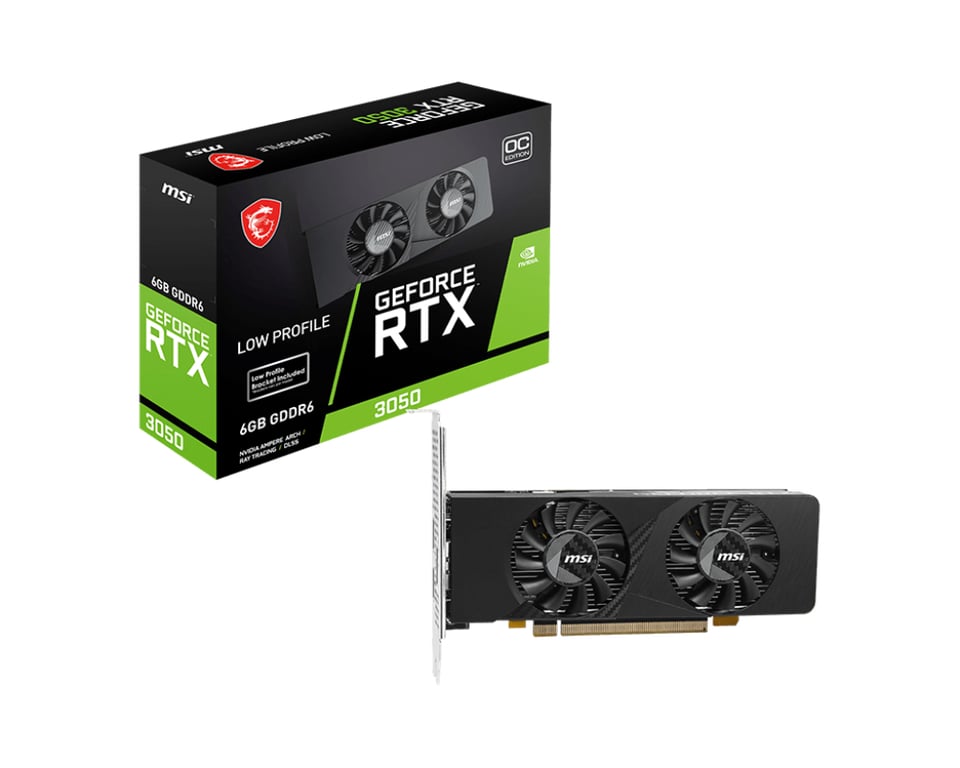 MSI GEFORCE RTX 3050 LP E 6G OC carte graphique NVIDIA 6 Go GDDR6 - Neuf