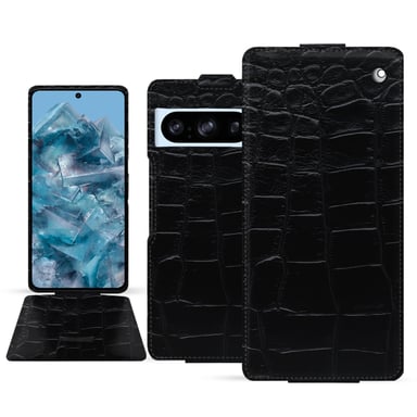 Housse cuir Google Pixel 8 Pro -  - Noir - Cuir Abaca