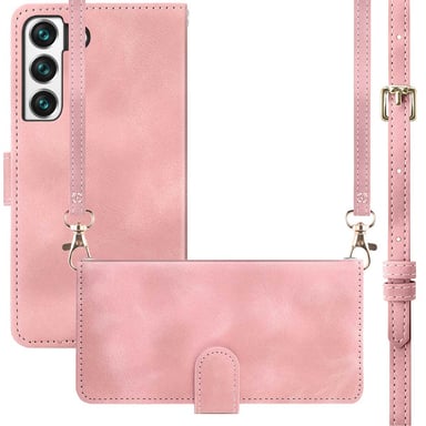 imoshion Etui de télephone portefeuille avec cordon pour Samsung Galaxy S21 FE - Rose