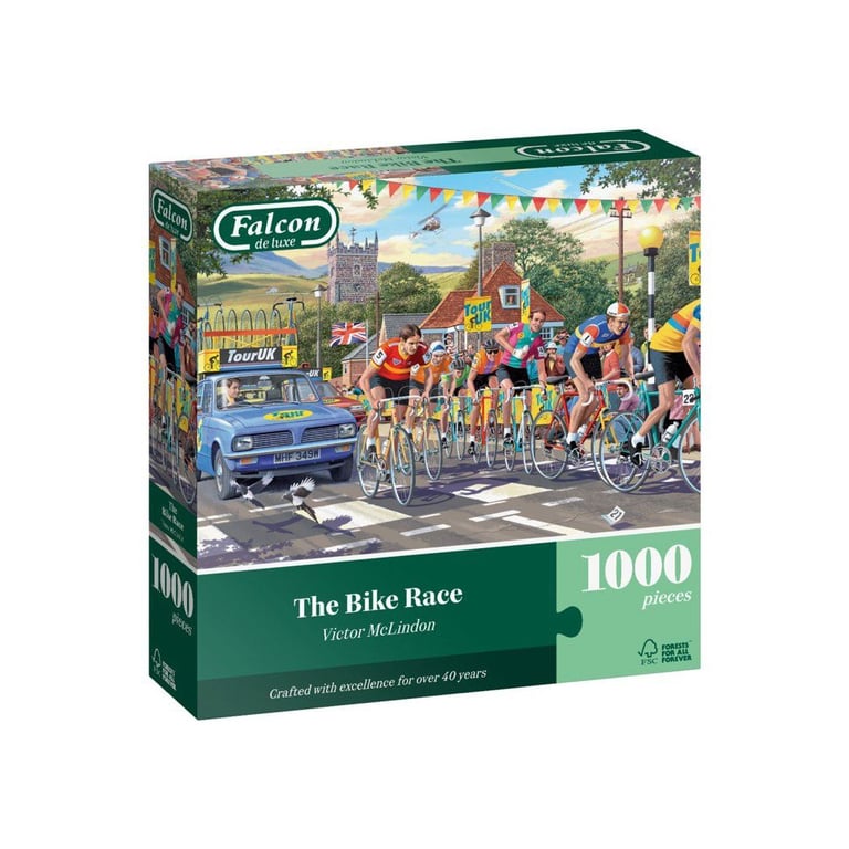 Puzzle 1000 pièces JUMBO Falcon « The Bike Race » format JUMBO Paysage multicolore - Neuf