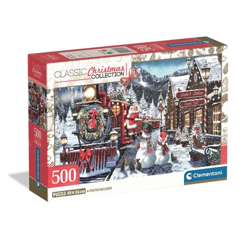 Clementoni Puzzle 500 pièces - Train Station W/Snow