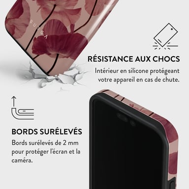 Burga Funda para iPhone 15 Pro Max Tough A prueba de golpes modelo Tender Kiss Rojo