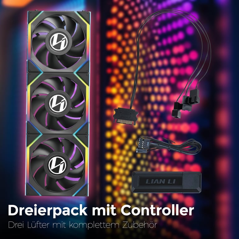 Lian Li Uni Fan SL Wireless LCD 120 Pack de 3 - vue 2