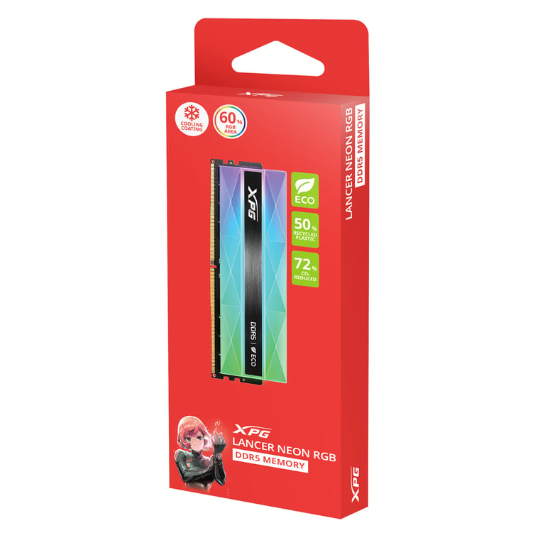 XPG LANCER NEON RGB module de mémoire 1 x DDR5 6400 MHz ECC Neuf - vue 2
