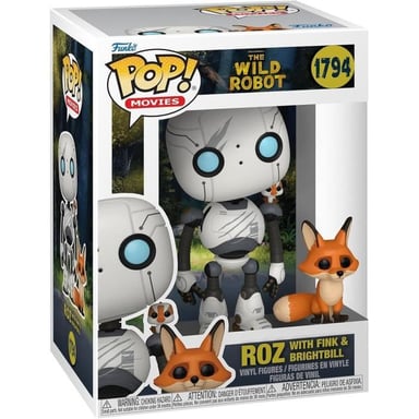 Figurine  Pop! - The Wild Robot - Roz avec Joli-Bec & Escobar - Vinyle 10 cm - Détails soignés