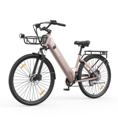 Vélo électrique urbain VELOPRO C1 PRO 28'' avec moteur 250 W et batterie 36 V 18 Ah - Champagne